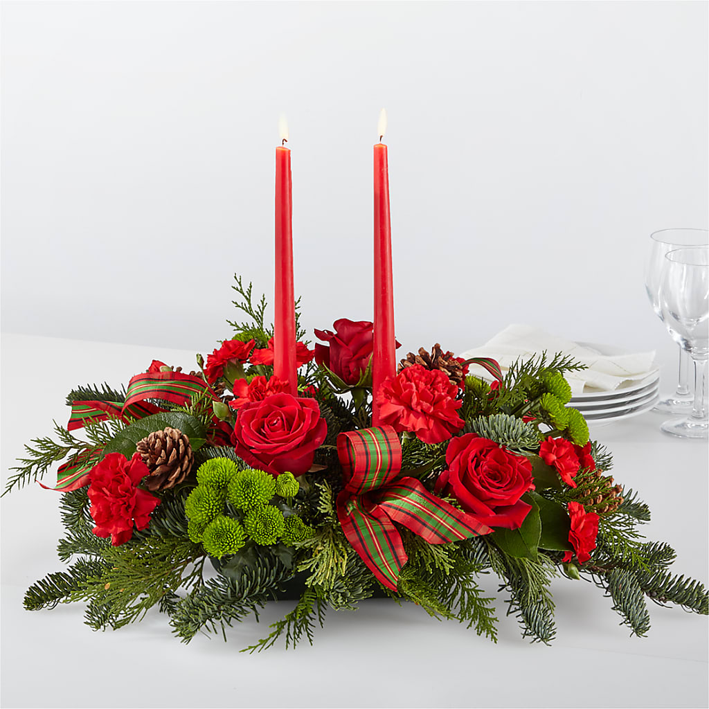 By the Candlelight Centerpiece – Flowers By Elena, Methuen MA