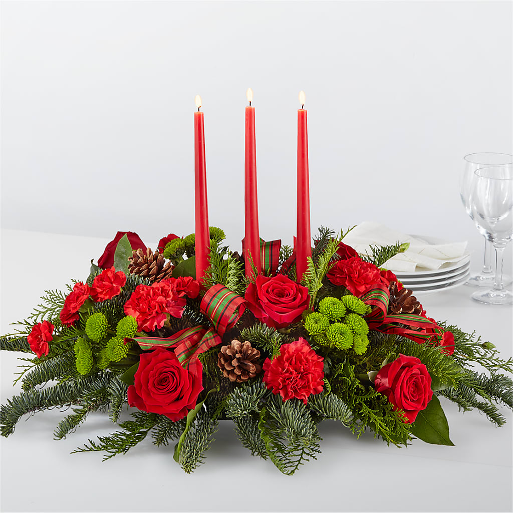 By the Candlelight Centerpiece – Flowers By Elena, Methuen MA