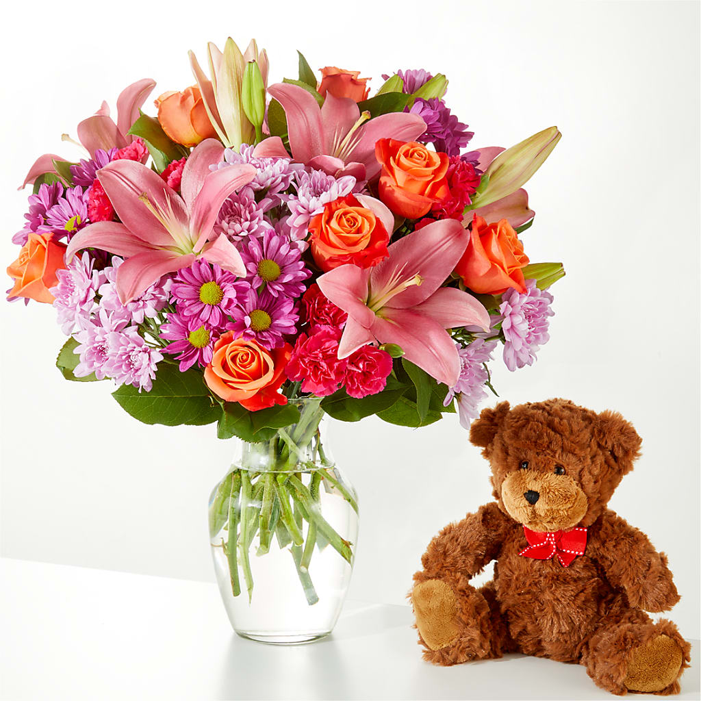 One and Only Bouquet and Bear Bundle – Flowers By Elena, Methuen MA