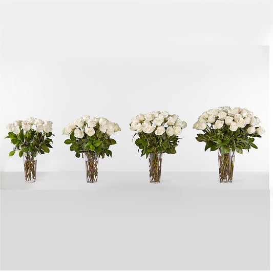 Long Stem White Rose Bouquet – Flowers By Elena, Methuen MA