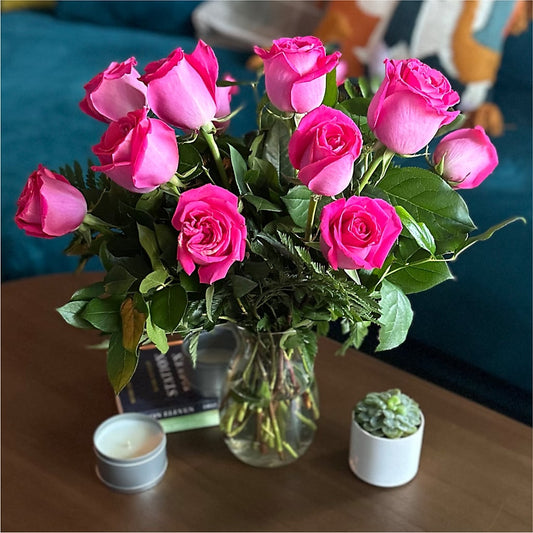 Long Stem Pink Rose Bouquet – Flowers By Elena, Methuen MA