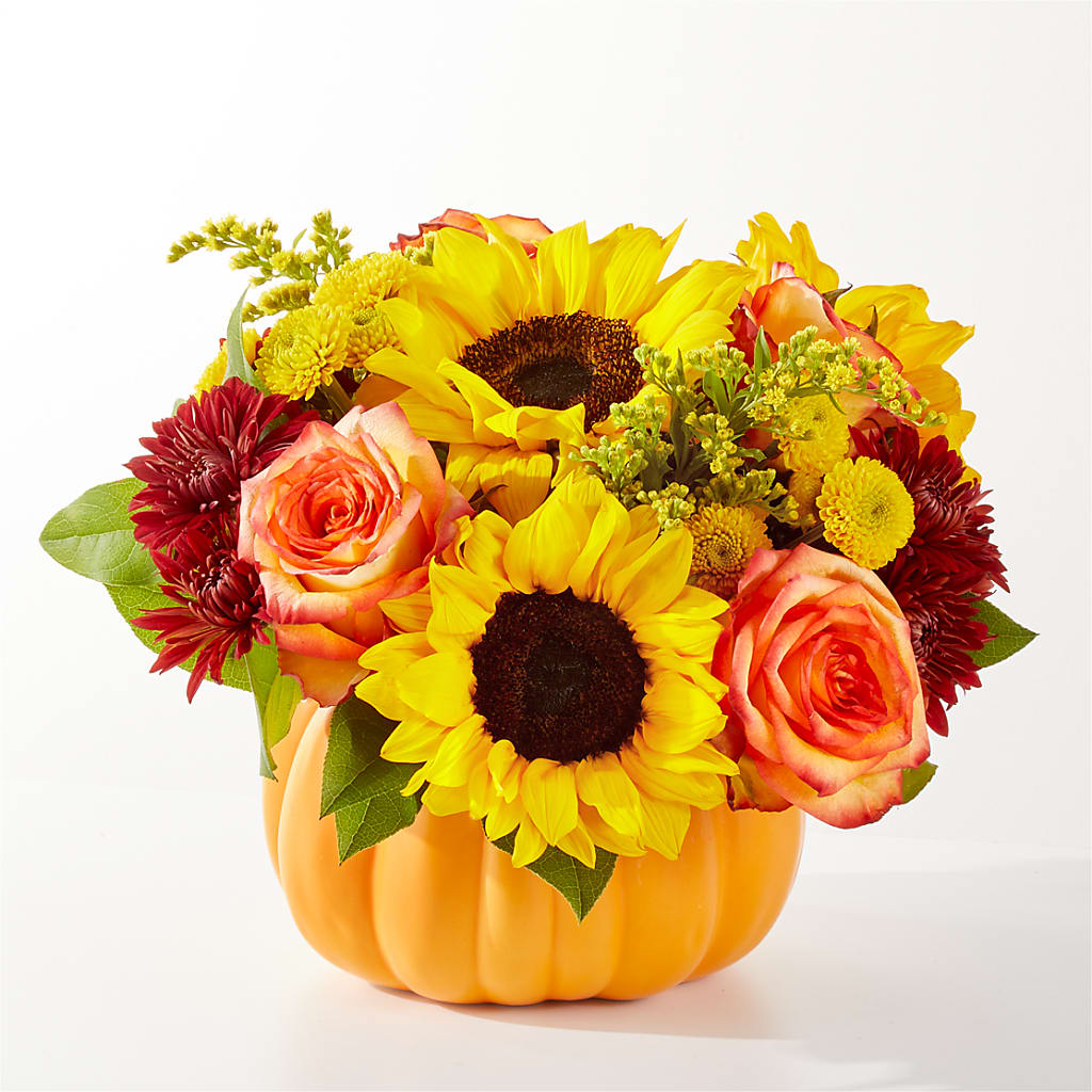 Golden Gourd Pumpkin Bouquet – Flowers By Elena, Methuen MA
