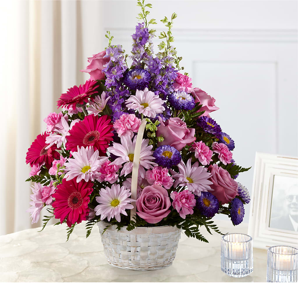 Pastel Peace Basket – Flowers By Elena, Methuen MA
