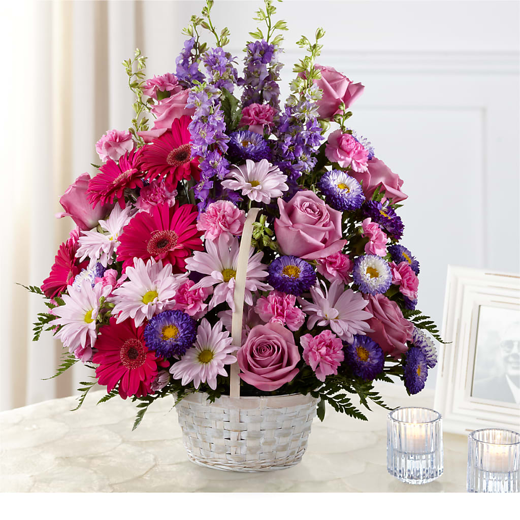 Pastel Peace Basket – Flowers By Elena, Methuen MA