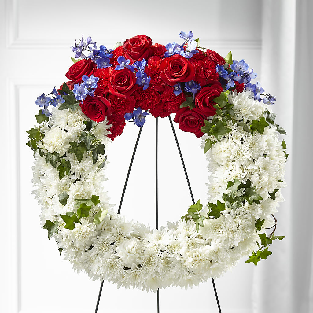 Patriotic Passion Wreath – Flowers By Elena, Methuen MA