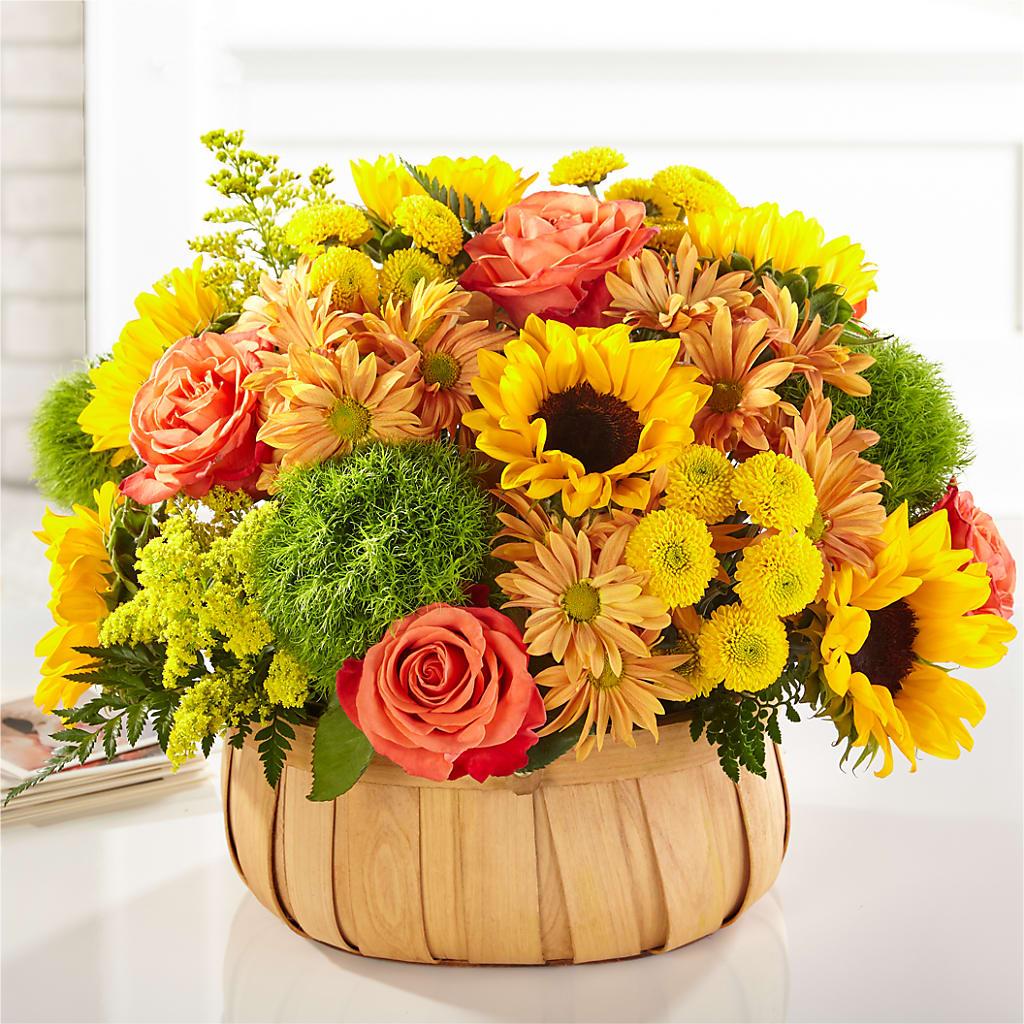 Harvest Sunflower Basket – Flowers By Elena, Methuen MA