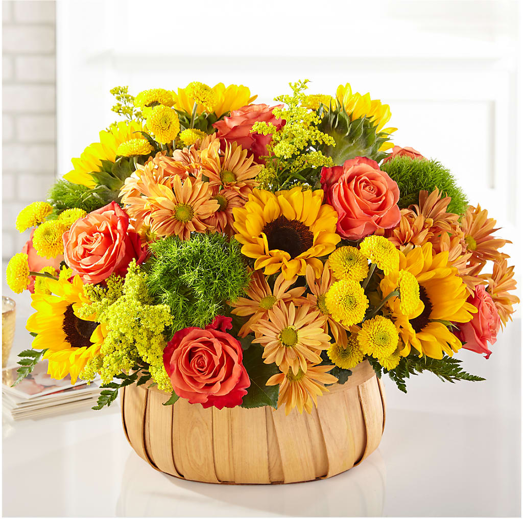 Harvest Sunflower Basket – Flowers By Elena, Methuen MA