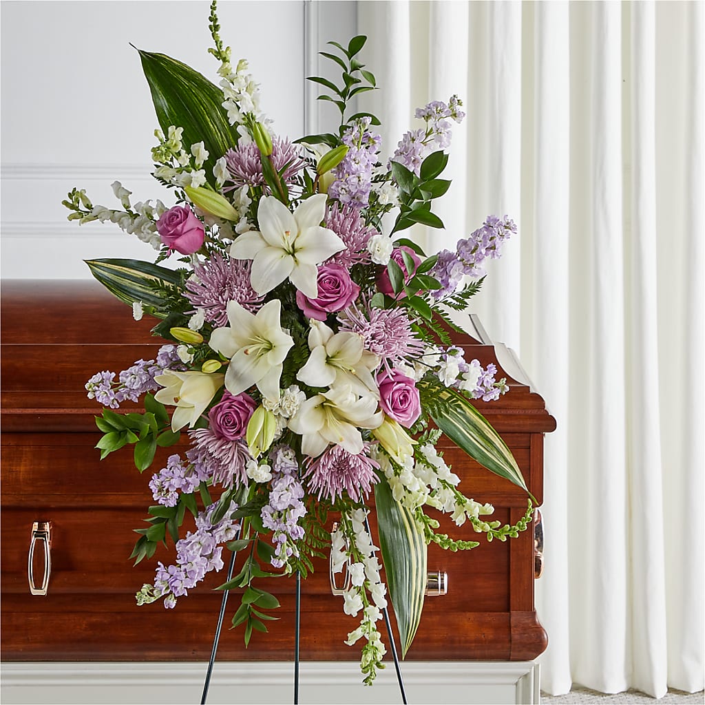 Grateful Hearts Standing Spray – Flowers By Elena, Methuen MA