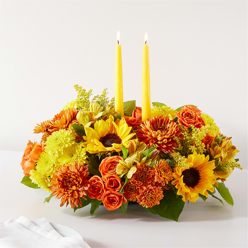 Autumn Harmony Centerpiece – Flowers By Elena, Methuen MA