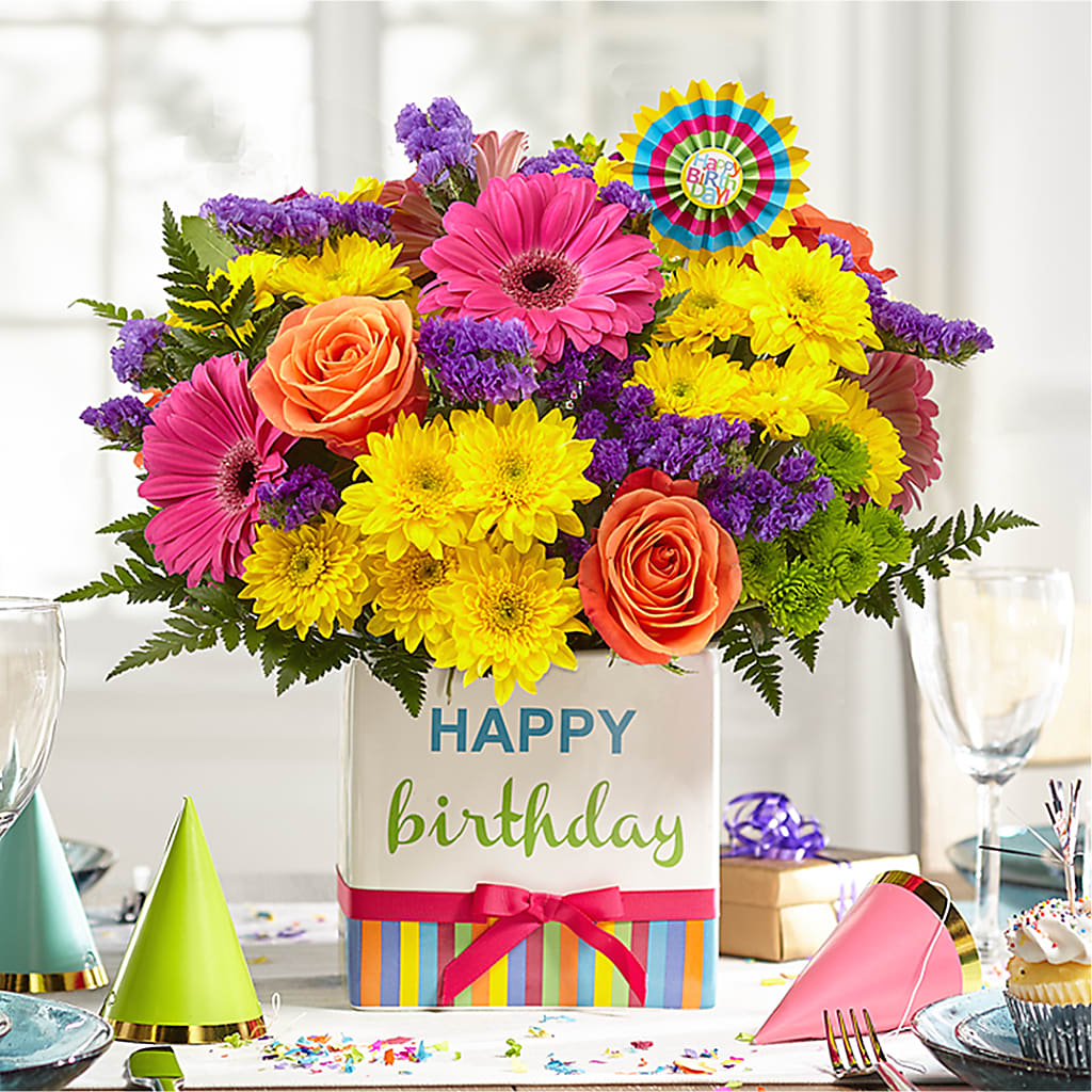 Birthday Brights Bouquet –  Flowers By Elena, Methuen MA