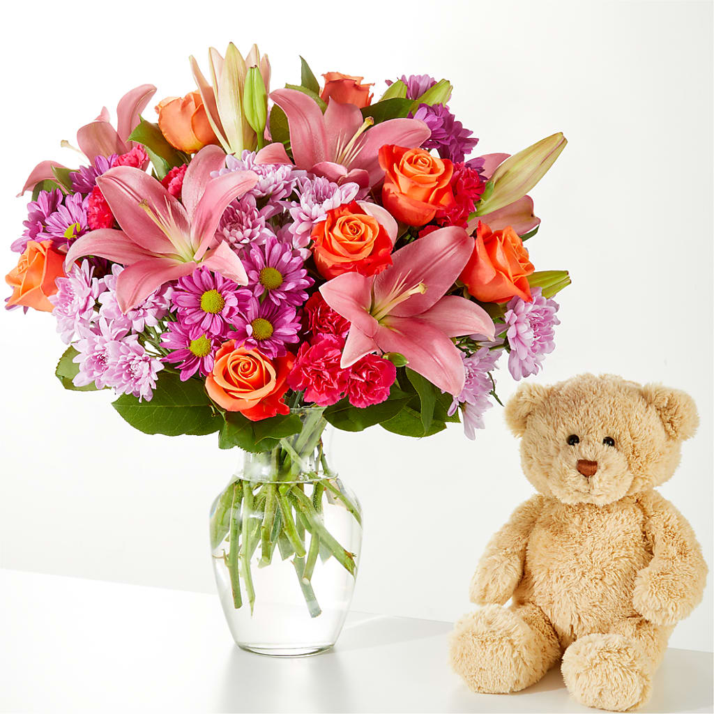 One and Only Bouquet and Bear Bundle –  Flowers By Elena, Methuen MA
