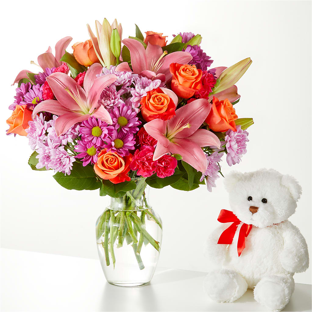 One and Only Bouquet and Bear Bundle –  Flowers By Elena, Methuen MA