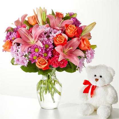 One and Only Bouquet and Bear Bundle –  Flowers By Elena, Methuen MA