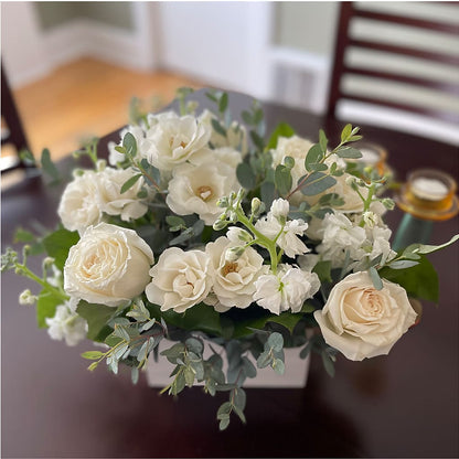 Fresh Linen Box Bouquet –  Flowers By Elena, Methuen MA