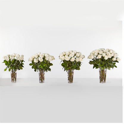 Long Stem White Rose Bouquet –  Flowers By Elena, Methuen MA