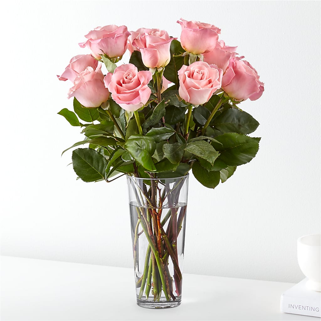 Long Stem Pink Rose Bouquet –  Flowers By Elena, Methuen MA