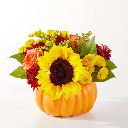 Golden Gourd Pumpkin Bouquet –  Flowers By Elena, Methuen MA