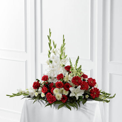 Crimson & White Arrangement –  Flowers By Elena, Methuen MA