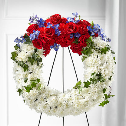 Patriotic Passion Wreath –  Flowers By Elena, Methuen MA