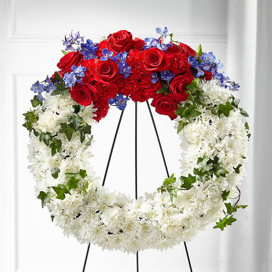 Patriotic Passion Wreath –  Flowers By Elena, Methuen MA