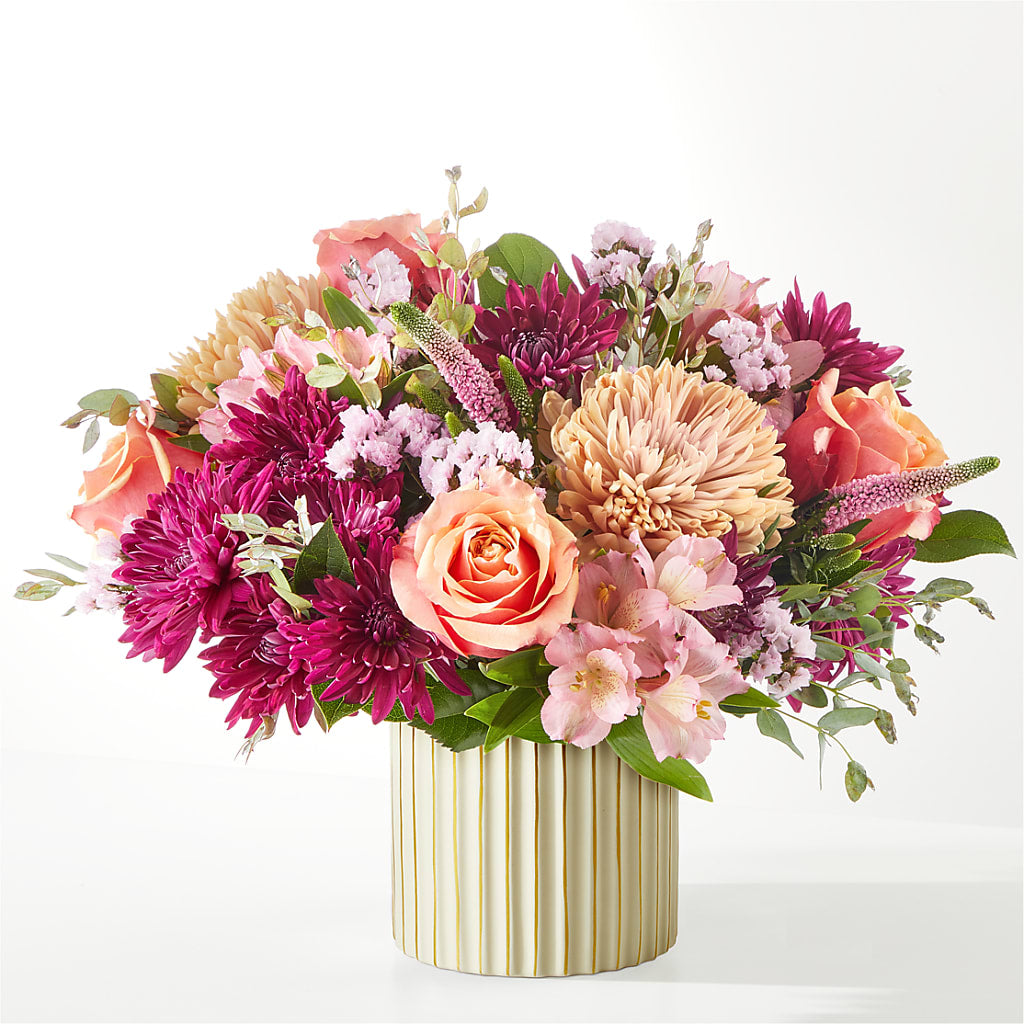 Berry Cobbler Bouquet with Ivory Vase –  Flowers By Elena, Methuen MA