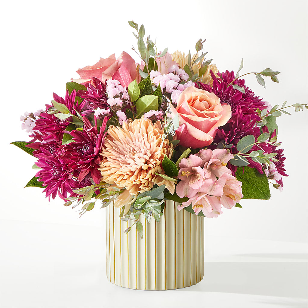 Berry Cobbler Bouquet with Ivory Vase –  Flowers By Elena, Methuen MA