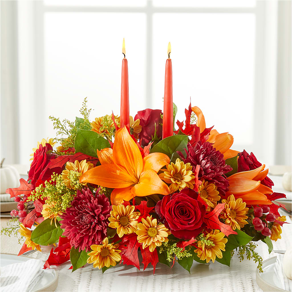 Autumn's Embrace Centerpiece –  Flowers By Elena, Methuen MA
