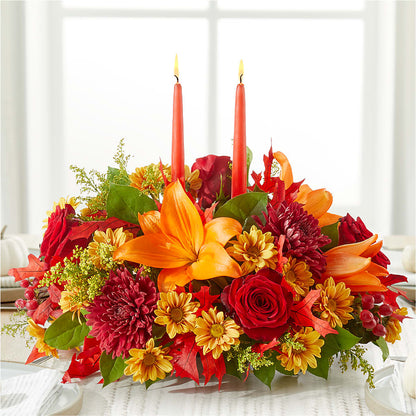 Autumn's Embrace Centerpiece –  Flowers By Elena, Methuen MA