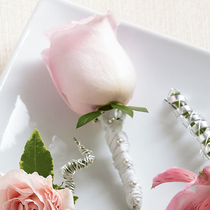 Pink Rose Boutonniere –  Flowers By Elena, Methuen MA