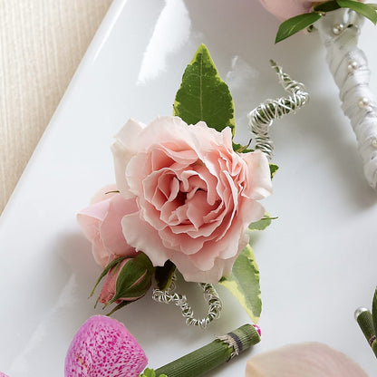 Pink Spray Rose Boutonniere –  Flowers By Elena, Methuen MA