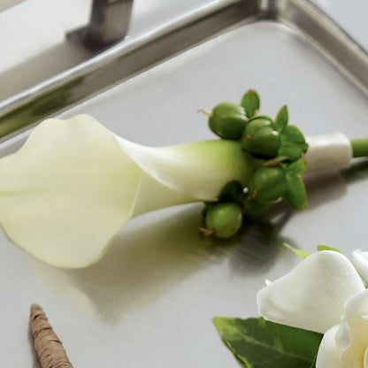 White Calla Boutonniere –  Flowers By Elena, Methuen MA